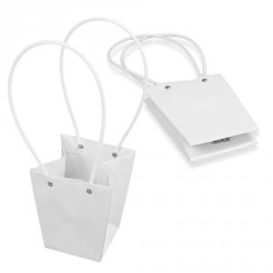 Impregnált mintás virágtasak - fehér