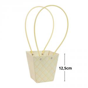 Impregnált mintás virágtasak - krém