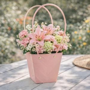 Impregnált mintás virágtasak - rózsaszín