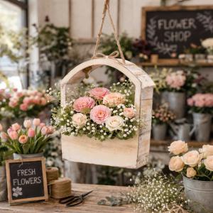 Íves tetejű zsinóros virágtató 28x22x11cm