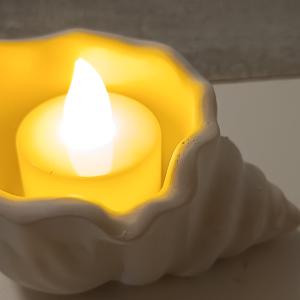kagyló mini dísz mécsestartó gipszből