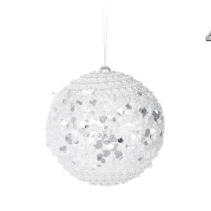 Karácsonyfadísz gömb glitter 8cm CAA005900 4f