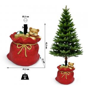 Karácsonyfatalp - mikulászsák - műkő - 41,5 x 31 x 42,5 cm