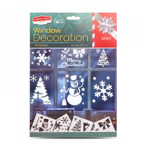Karácsonyi ablakdekor sablon - 28 x 20,5 cm - 4 féle / csomag