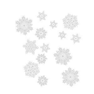 Karácsonyi ablakdekor szett jégkristály - papír, fehér