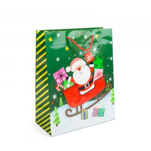 Karácsonyi ajándéktasak - papír - 265 x 127 x 330 mm - 4 féle mintával