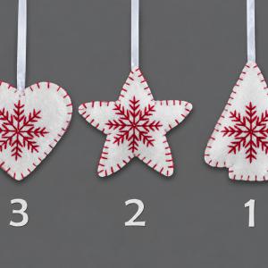 Karácsonyi dekoráció bordó/fehér 12cm DH8061560 6f