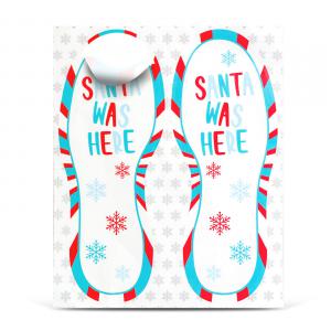 Karácsonyi dekoráció - "Itt járt a Mikulás" lábnyom matrica - 25 x 10 cm - 2 db / csomag