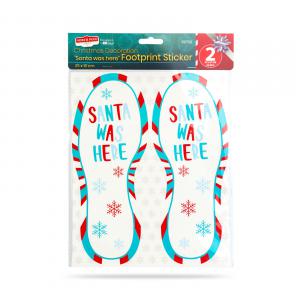 Karácsonyi dekoráció - "Itt járt a Mikulás" lábnyom matrica - 25 x 10 cm - 2 db / csomag