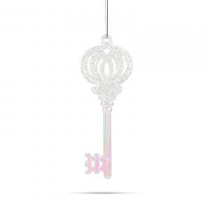 Karácsonyi dísz - irizáló, akril kulcs - 165 x 60 x 10 mm