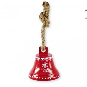 Karácsonyi fémharang piros 12cm AES100880 2f