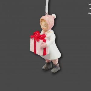 Karácsonyi figura fehér/rózsaszín 9cm AJC000390 4f