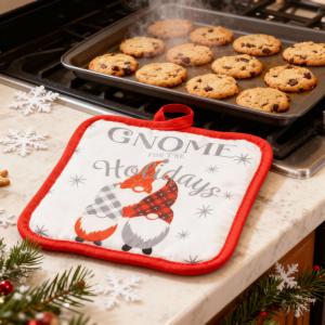 Karácsonyi kendő és edényfogó szett - manós