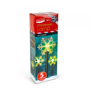 Karácsonyi lámpa - 5 LED - jégkristály - 34,5 cm - melegfehér - 3 X AA