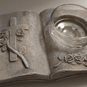 Kegyeleti könyv mécsestartós 12x7,5x4 cm