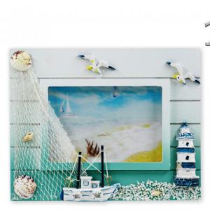 Képkeret hajós fekvő 12x8cm-es képhez