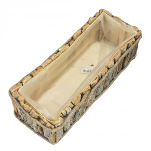 Kéreg láda szürke bélelt 36x16cm