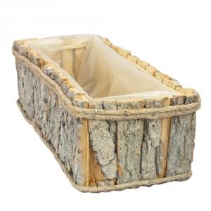 Kéreg láda szürke bélelt 36x16cm