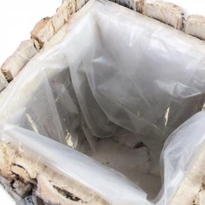 Kéreg szögletes virágtartó bélelt 40x15cm