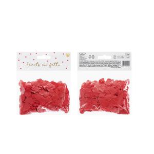 Konfetti, szív forma, piros, 15 gramm/csomag