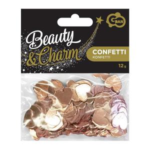 Konfetti, szív forma, rose-gold, 12 gramm