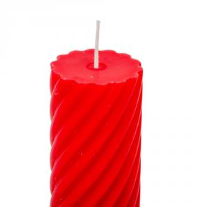 Kontúrozott csavart henger gyertya 55x100mm piros 4db/csom (db ár)
