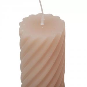 Kontúrozott csavart henger gyertya 55x100mm v.bézs 4db/csom (db ár)