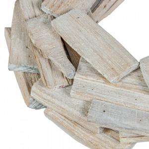 Koszorú alap fadarabokból fehér D30cm