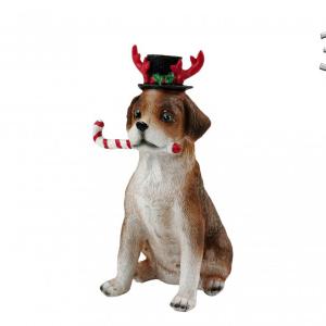 Kutya figura szarvas sapkában 23cm APF473000 4f
