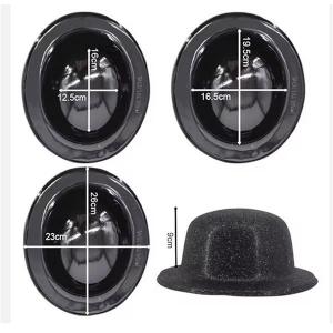 Lamettás Chaplin party kalap, zöld