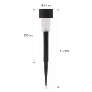 LED-es kültéri szolár lámpa műanyag fekete