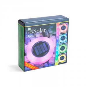 LED-es leszúrható szolár lámpa kör alakú - RGB színes LED - 105 x 128 mm
