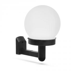 LED-es szolár fali lámpa hidegfehér - fekete műanyag