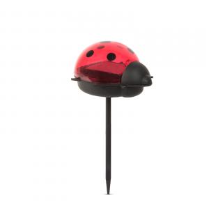 LED-es szolár lámpa - katica - hidegfehér - piros / sárga - 75 x 60 x 156 mm