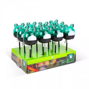 LED-es szolár lámpa zöld béka hidegfehér fény 150 x 50 x 50 mm