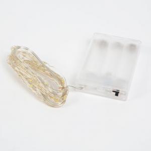 LED fényfüzér - 5 m - 50 LED - melegfehér - 3 x AA