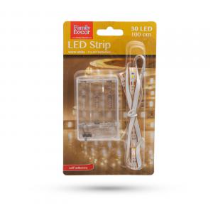 LED szalag - melegfehér - 1 m - 3 x AA elemes