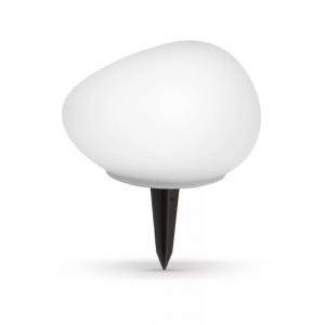 Leszúrható szolár lámpa kavics forma matt üveg melegfehér LED 165 x 142 x 115 mm