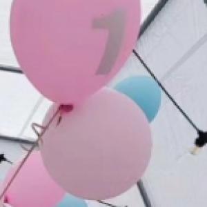 Lufik szám 1 rózsaszín 3db- 40 cm másolata