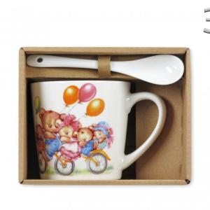 Macis bögre kiskanállal – 4 féle vidám motívummal kisgyerekeknek