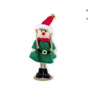 Manó fiú/lány zöld csengettyűs sapkában 17,5cm 058869 2f