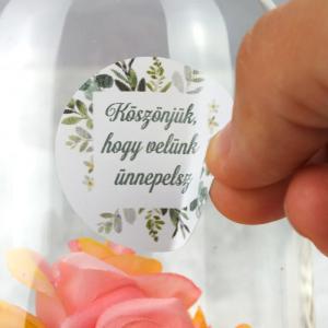 Matrica - köszönjük, hogy velünk ünnepelsz - zöld leveles 15db/lap