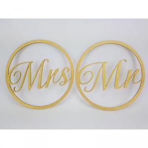 Mr&Mrs; karika szett arany-metál 2db 24 cm