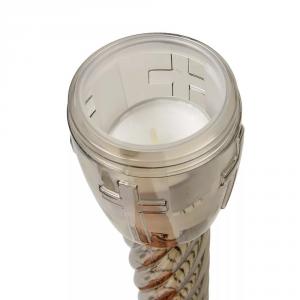 Műanyag leszúrható fáklya teaméccses szürke 25cm