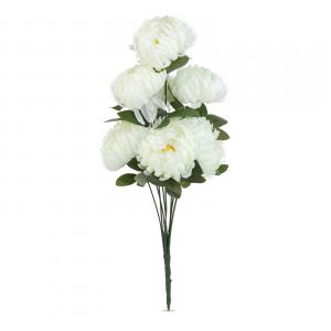 Műnövény dekoráció - krizantém - fehér - 12 x 58 cm