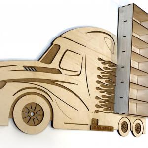 Natur Kamion egy pótkocsival - Kisautó Tároló Kamion - Ajándék gyerekeknek