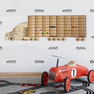 Natur Kamion egy pótkocsival - Kisautó Tároló Kamion - Ajándék gyerekeknek