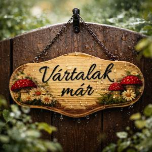 Natúr tábla láncos 25x12cm - gombás