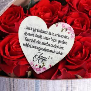 Nyomtatott dekorkarton - Anyu! idézet szív tábla 1db