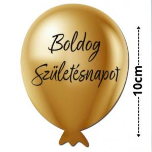 Nyomtatott dekorkarton - Boldog születésnapot lufi - arany 1db